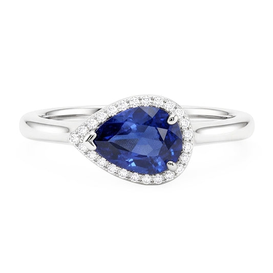 Natural Sapphire Ring 2.50ct - White Gold 14K