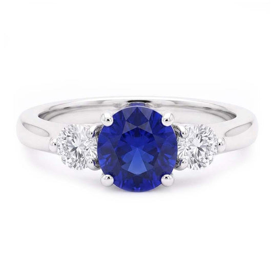 Natural Sapphire Ring 2.50ct - White Gold 14K