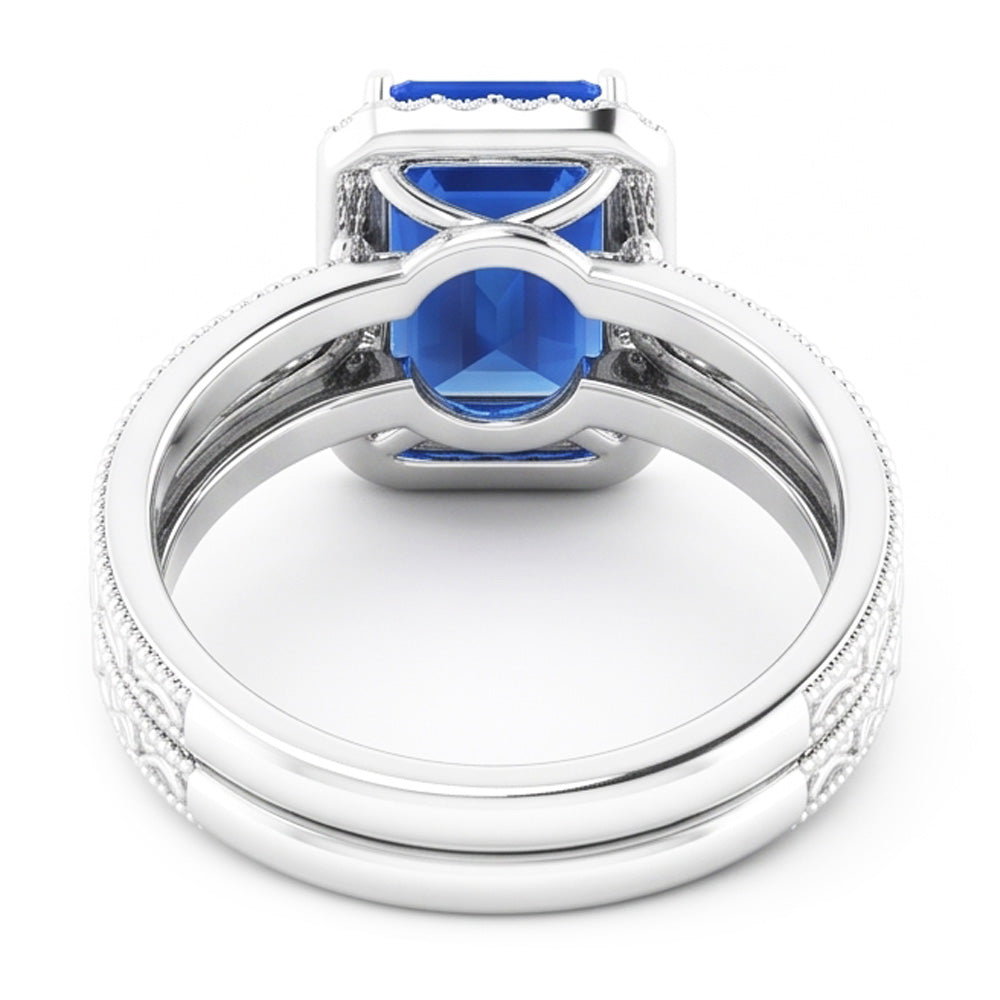 Natural Sapphire Ring 2.50ct - White Gold 14K