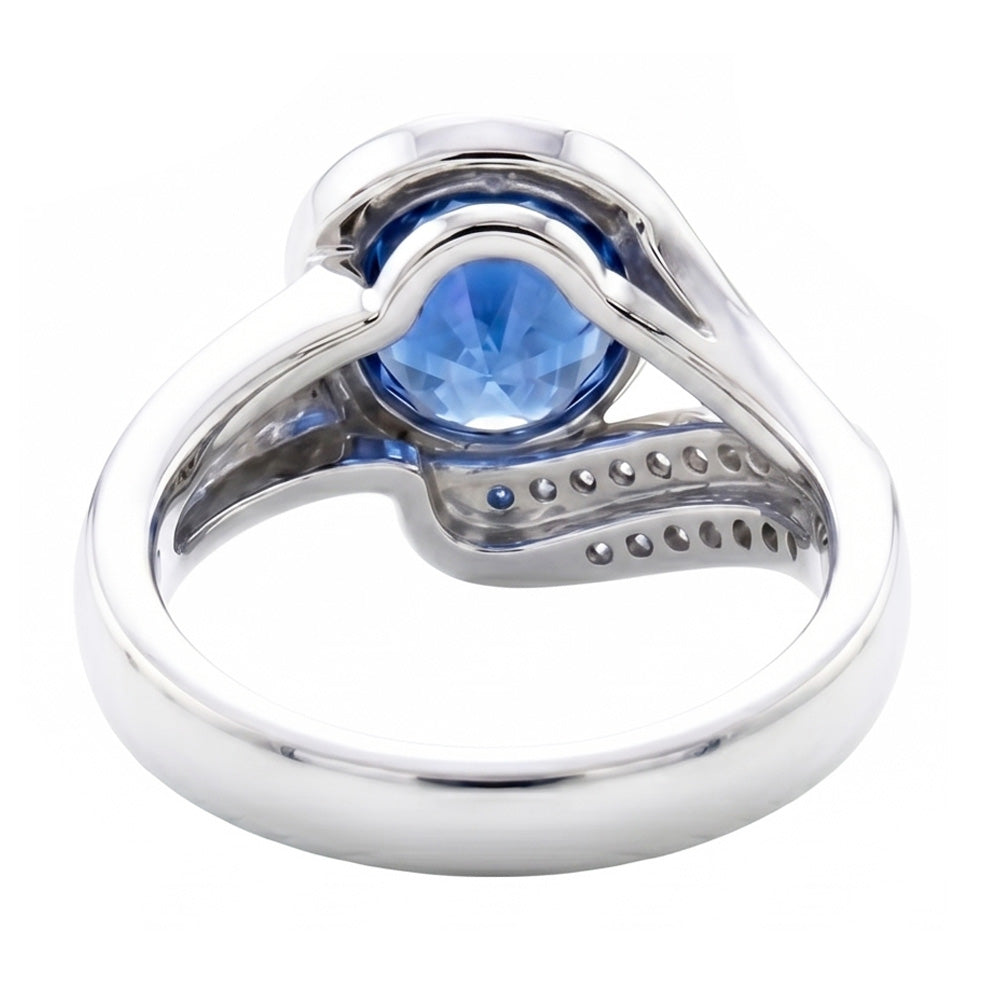 Natural Sapphire Ring 2.50ct - White Gold 14K
