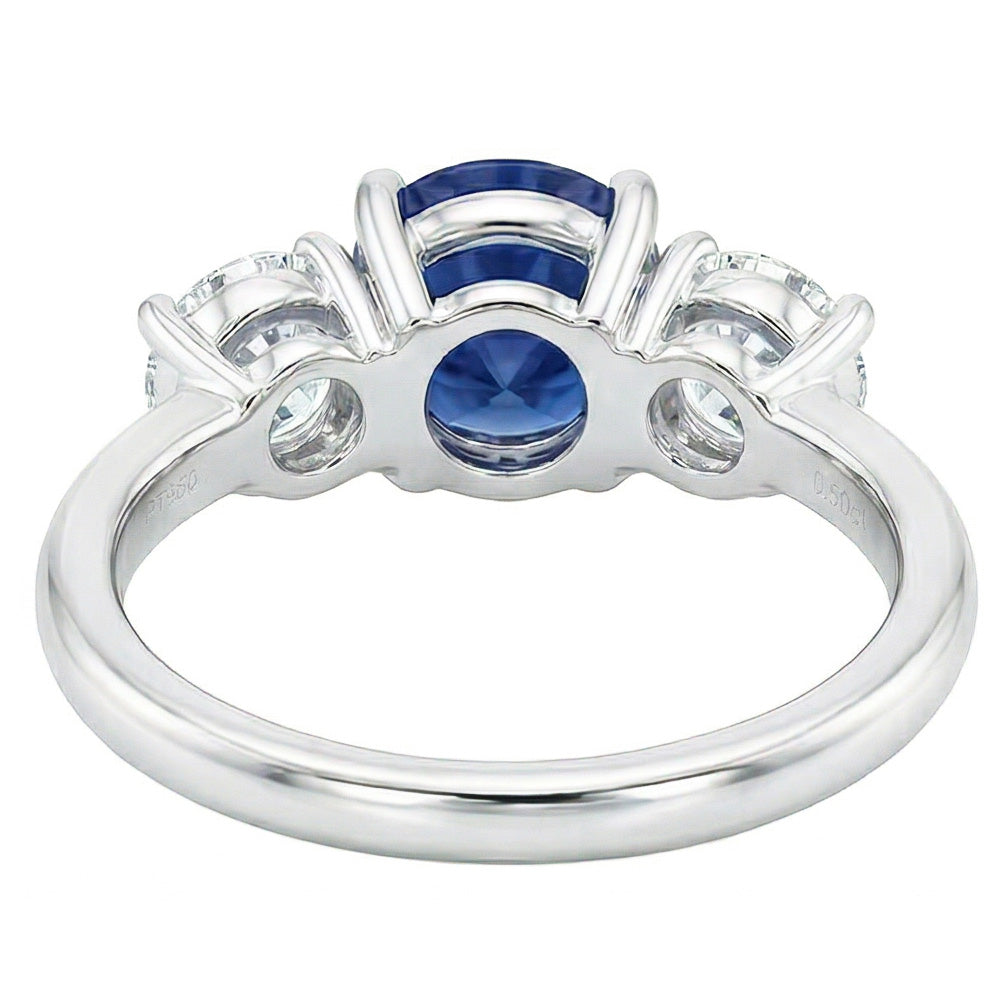 Natural Sapphire Ring 2.50ct - White Gold 14K