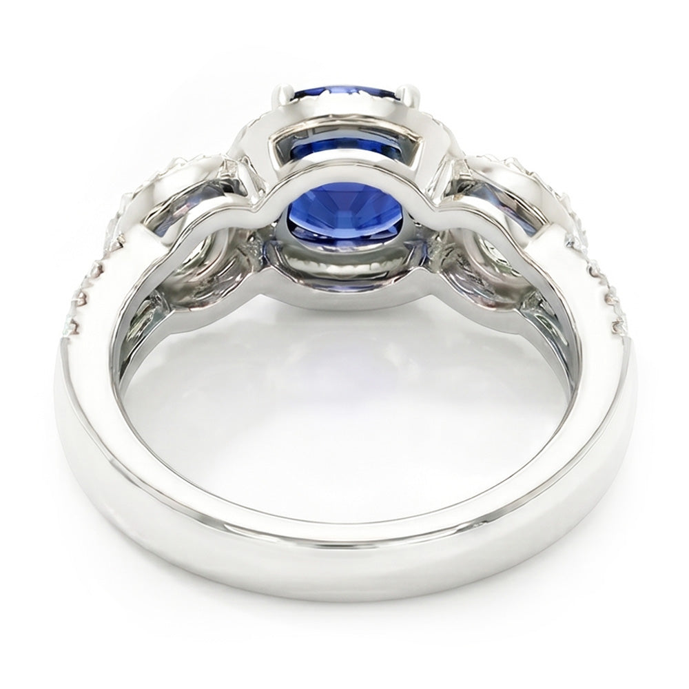 Natural Sapphire Ring 2.50ct - White Gold 14K