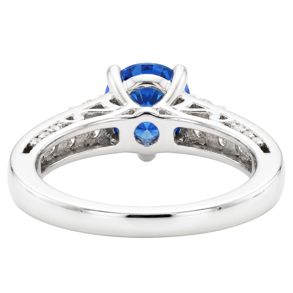 Natural Sapphire Ring 2.60ct - White Gold 14K