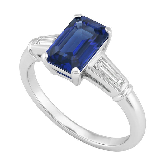 Natural Sapphire Ring 2.75ct - White Gold 14K