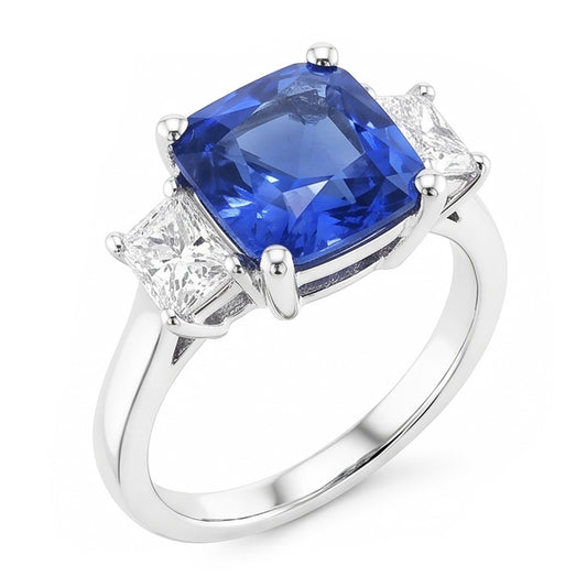 Natural Sapphire Ring 2ct - White Gold 14K