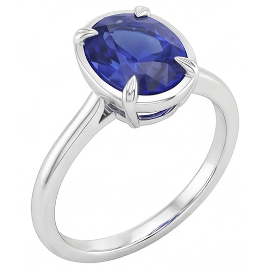 Natural Sapphire Ring 2ct - White Gold 14K