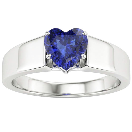 Natural Sapphire Ring 2ct - White Gold 14K