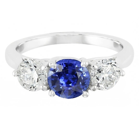 Natural Sapphire Ring 2ct - White Gold 14K
