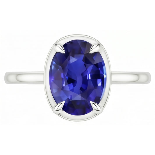 Natural Sapphire Ring 2ct - White Gold 14K
