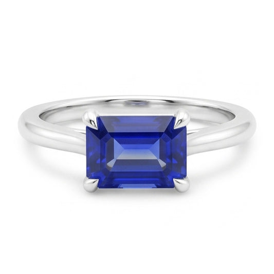 Natural Sapphire Ring 2ct - White Gold 14K