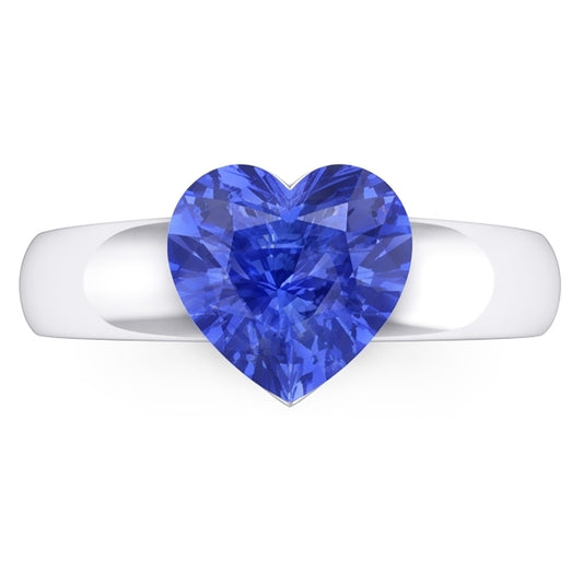 Natural Sapphire Ring 2ct - White Gold 14K
