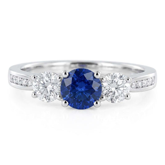 Natural Sapphire Ring 2ct - White Gold 14K