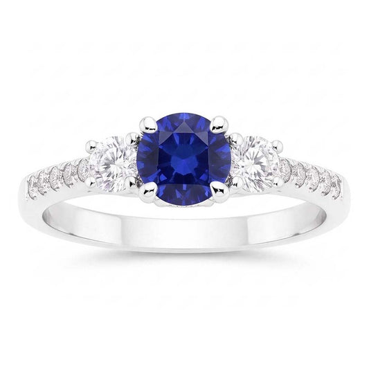 Natural Sapphire Ring 2ct - White Gold 14K