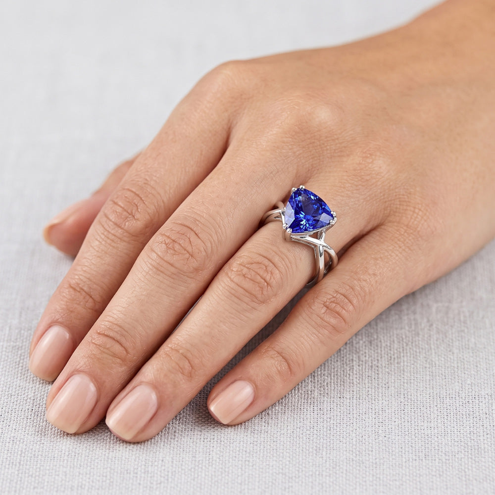 Natural Sapphire Ring 2ct - White Gold 14K