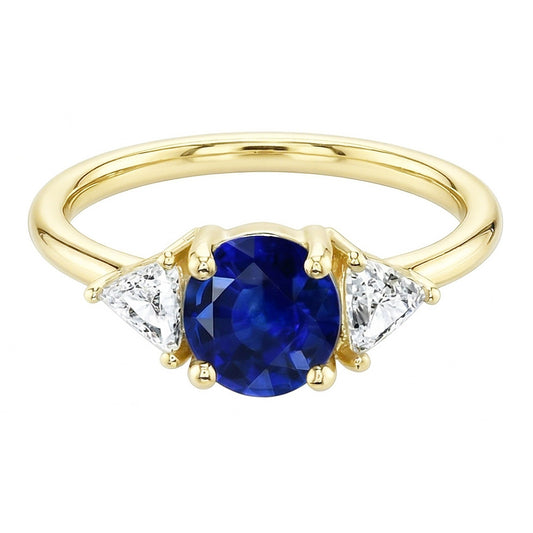 Natural Sapphire Ring 2ct - Yellow Gold 14K