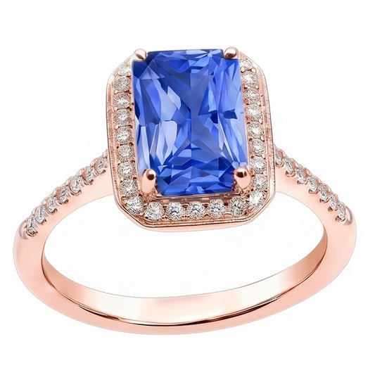 Natural Sapphire Ring 3.50ct - Rose Gold 14K