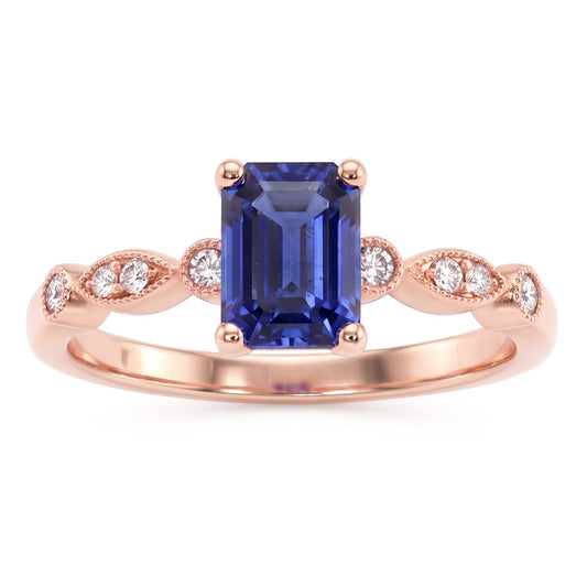 Natural Sapphire Ring 3.50ct - Rose Gold 14K