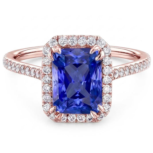 Natural Sapphire Ring 3.50ct - Rose Gold 14K