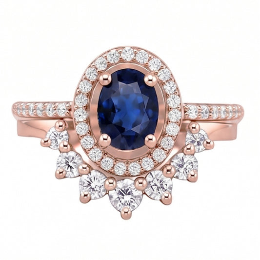 Natural Sapphire Ring 3.50ct - Rose Gold 14K