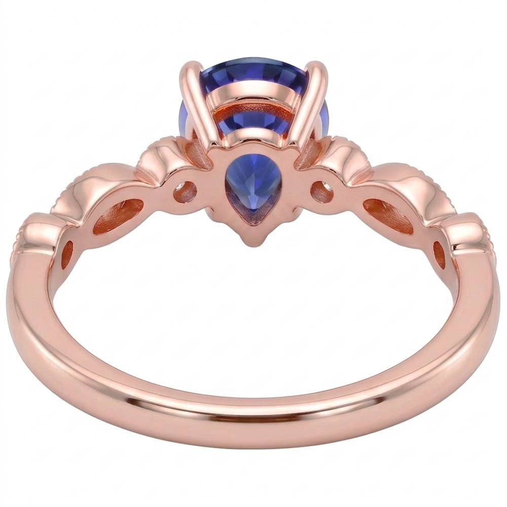 Natural Sapphire Ring 3.50ct - Rose Gold 14K
