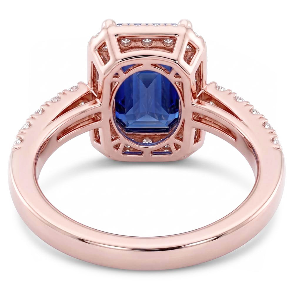 Natural Sapphire Ring 3.50ct - Rose Gold 14K