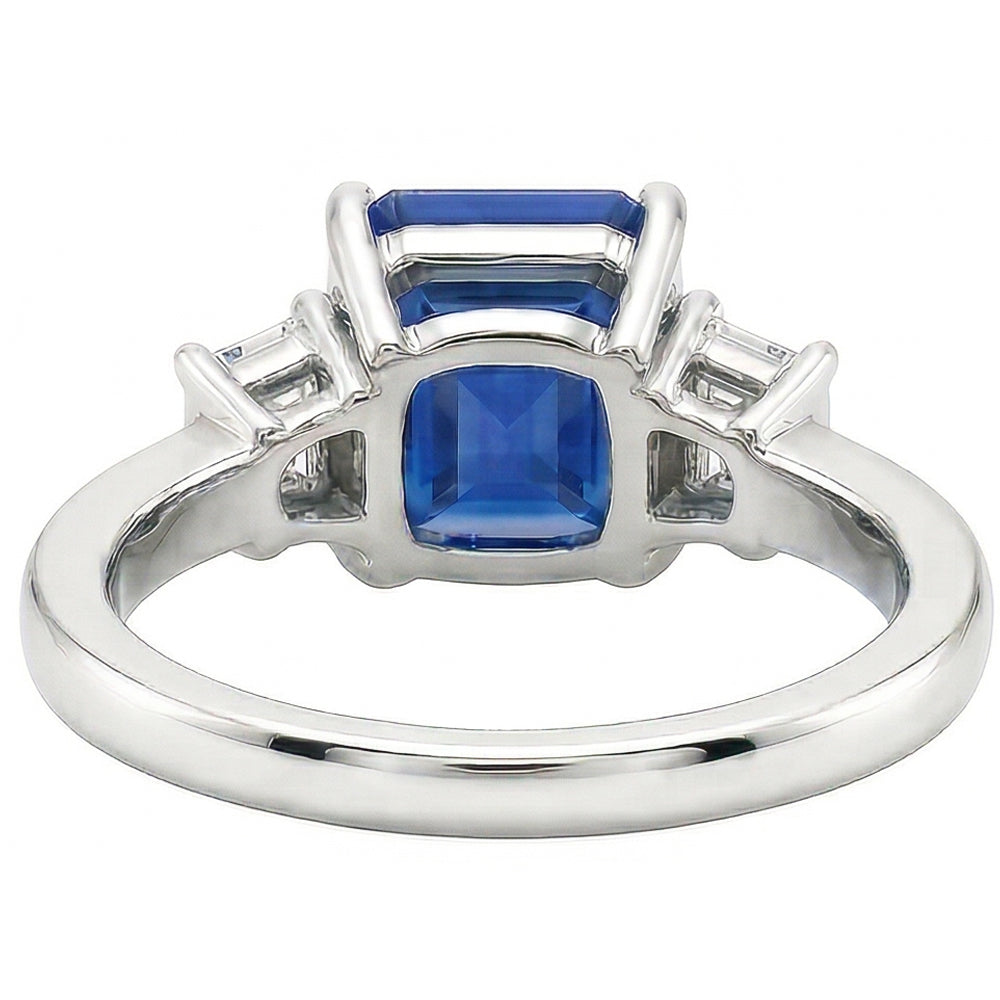 Natural Sapphire Ring 3.50ct - White Gold 14K
