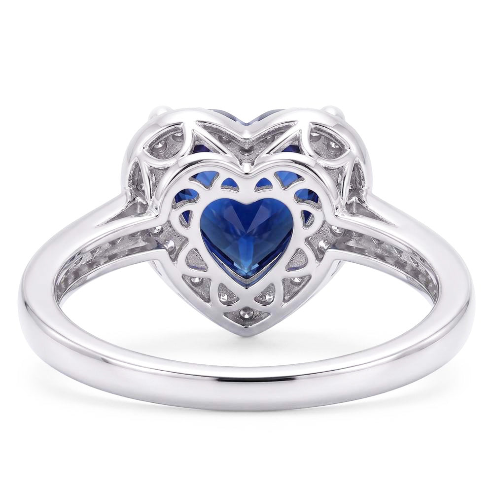 Natural Sapphire Ring 3.50ct - White Gold 14K