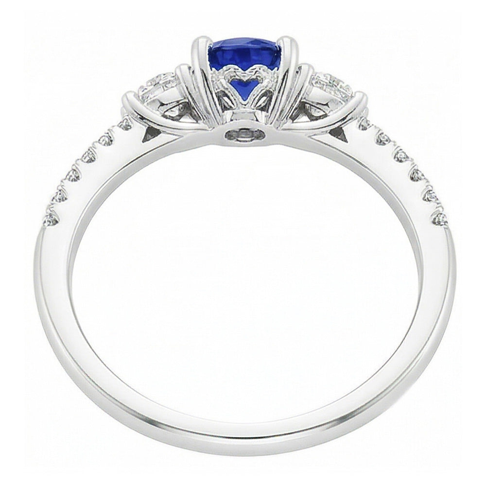Natural Sapphire Ring 3.50ct - White Gold 14K