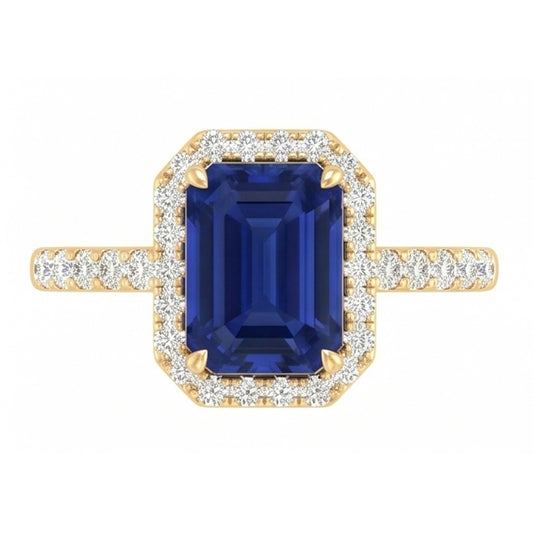 Natural Sapphire Ring 3.50ct - Yellow Gold 14K