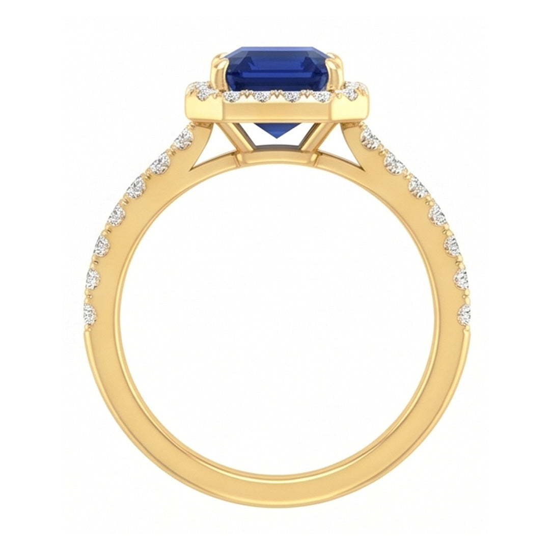 Natural Sapphire Ring 3.50ct - Yellow Gold 14K