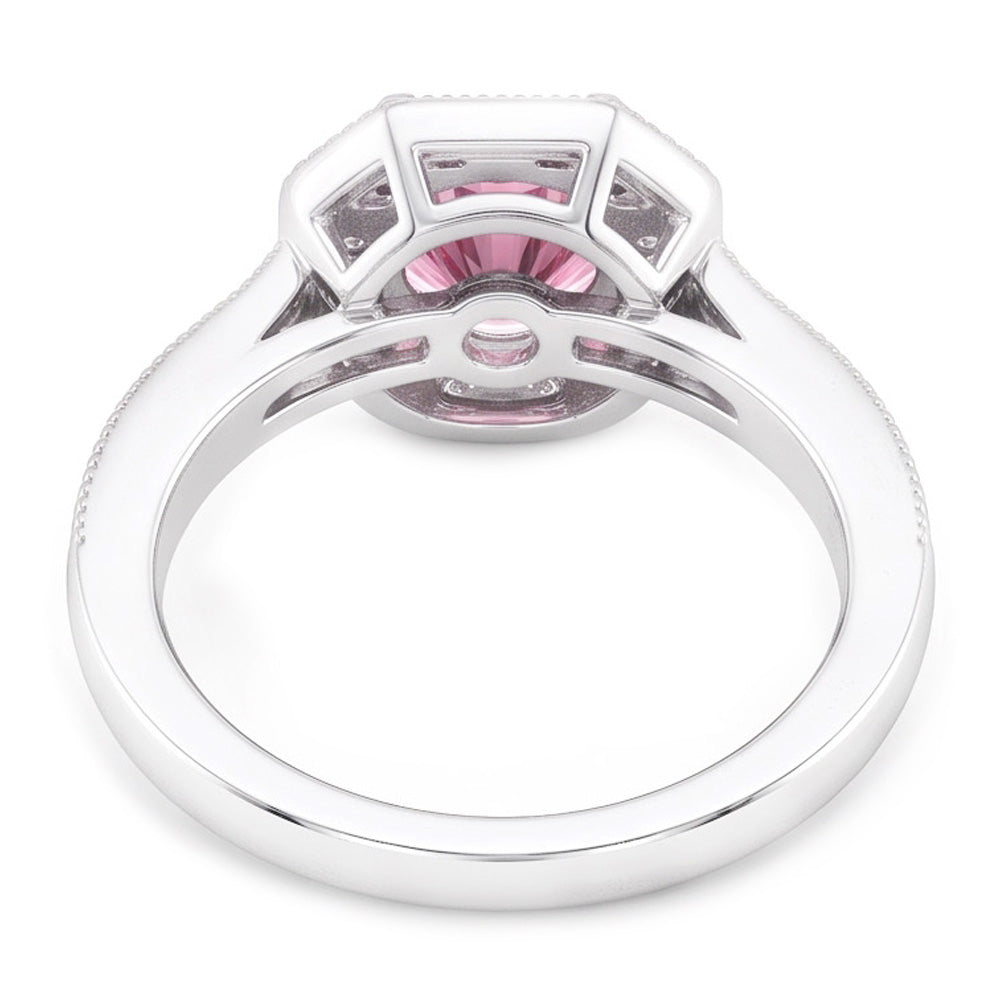 Natural Sapphire Ring 3.91ct - White Gold 14K