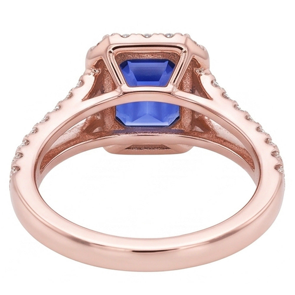 Natural Sapphire Ring 3ct - Rose Gold 14K