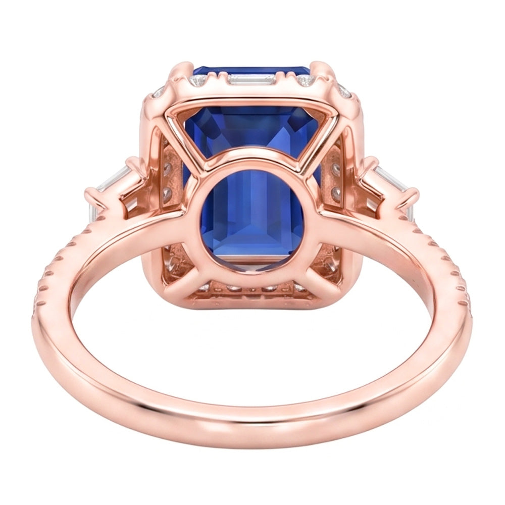 Natural Sapphire Ring 3ct - Rose Gold 14K