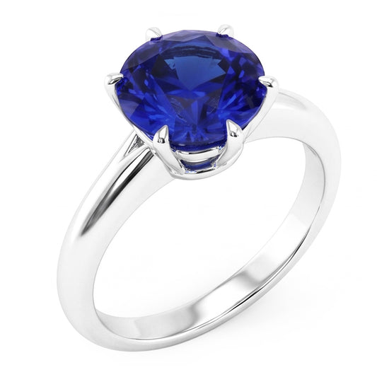 Natural Sapphire Ring 3ct - White Gold 14K