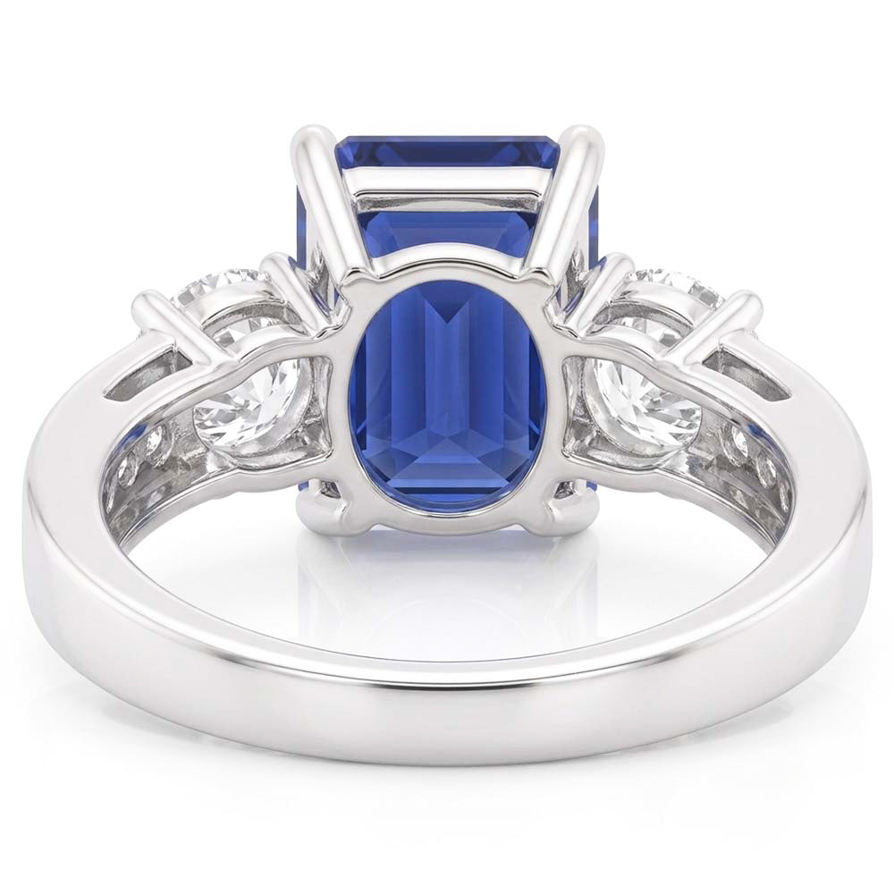 Natural Sapphire Ring 3ct - White Gold 14K
