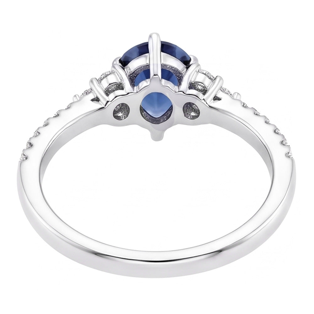 Natural Sapphire Ring 3ct - White Gold 14K