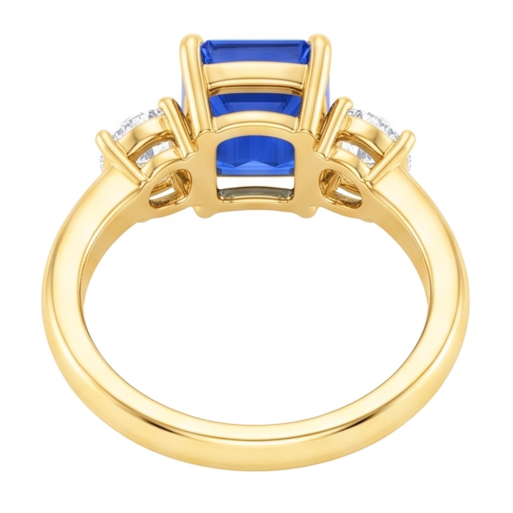 Natural Sapphire Ring 3ct - Yellow Gold 14K