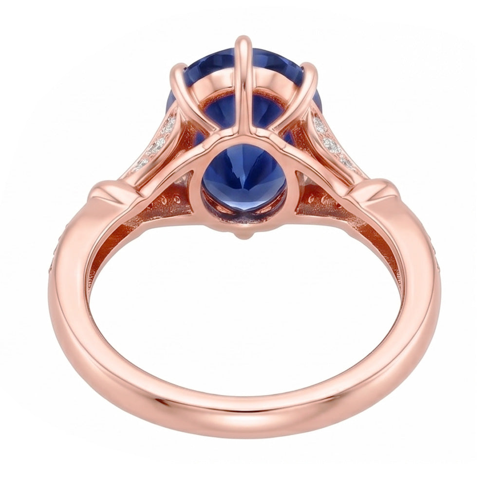 Natural Sapphire Ring 4.50ct - Rose Gold 14K