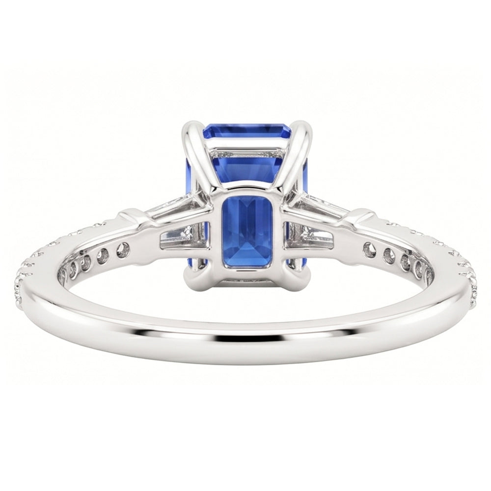 Natural Sapphire Ring 4ct - White Gold 14K