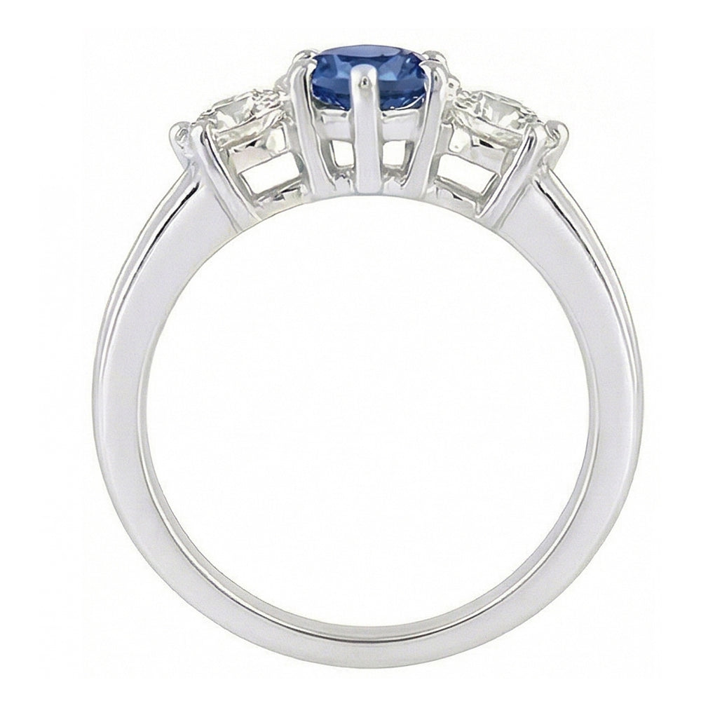 Natural Sapphire Ring 4ct - White Gold 14K