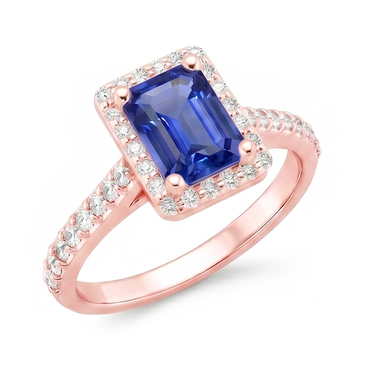 Natural Sapphire Ring 5.25ct - Rose Gold 14K