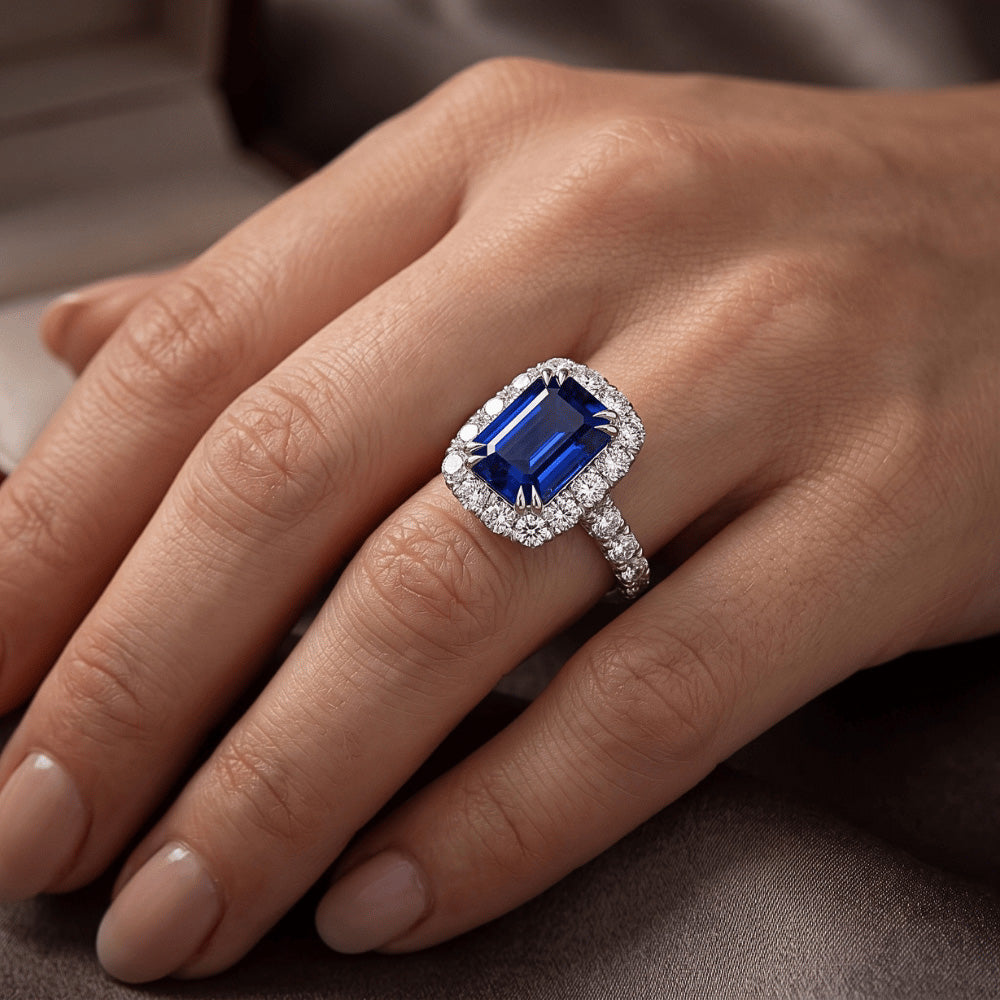 Natural Sapphire Ring 5ct - Rose Gold 14K