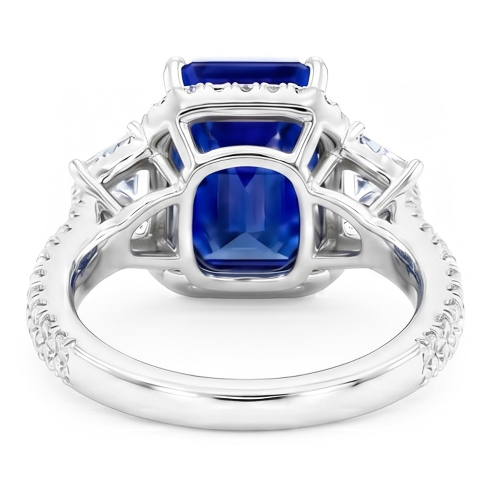 Natural Sapphire Ring 6ct - White Gold 14K