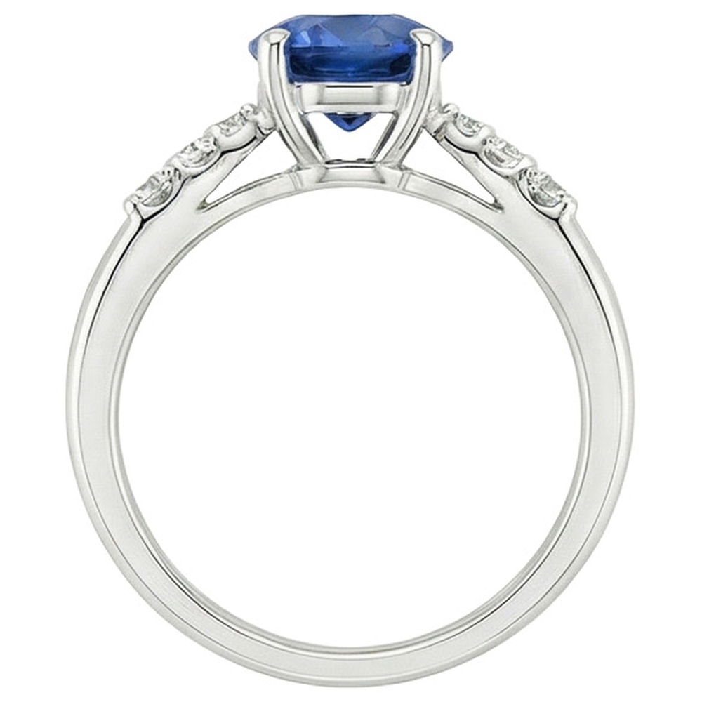 Natural Solitaire Round Blue Sapphire With Accents Jewellery 2.50 Carats