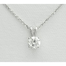 Natural Solitaire Round Diamond Necklace Pendant 0.95 Ct White Gold Jewelry