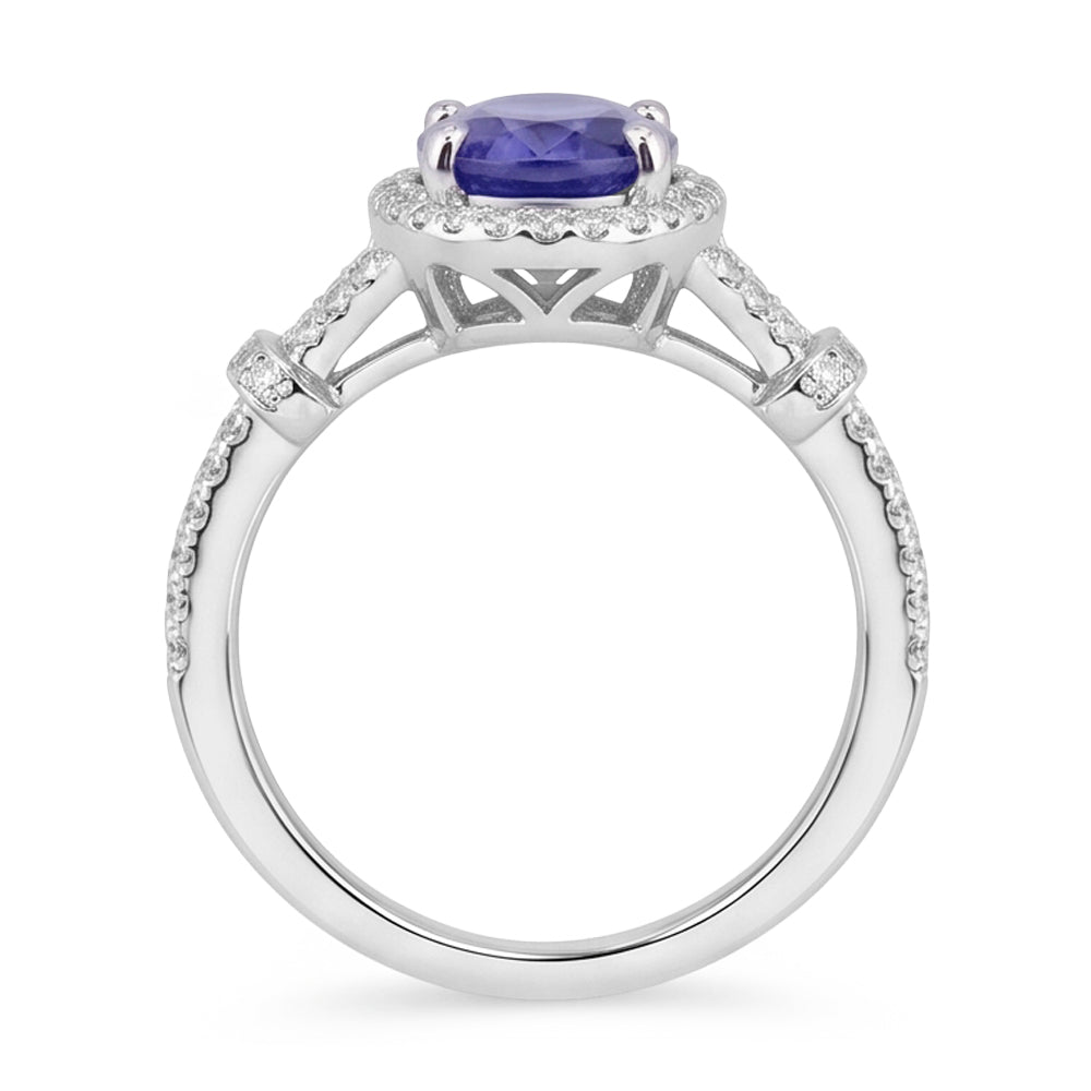 Natural Tanzanite Ring 3.60ct - White Gold 14K