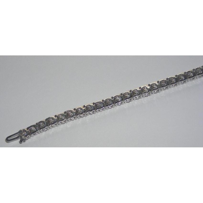 Natural White Gold 14K 9.50 Carat Round Diamonds Tennis Bracelet New