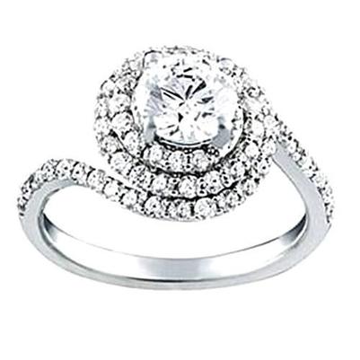natural round diamond 2.50ct ring front view