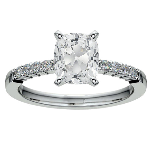 natural round diamond 6ct ring front view