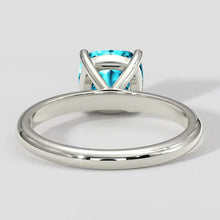 Natural Bluish Paraiba Ring Cushion Cut